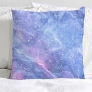 Blue & purple galaxy print throw pillow cover